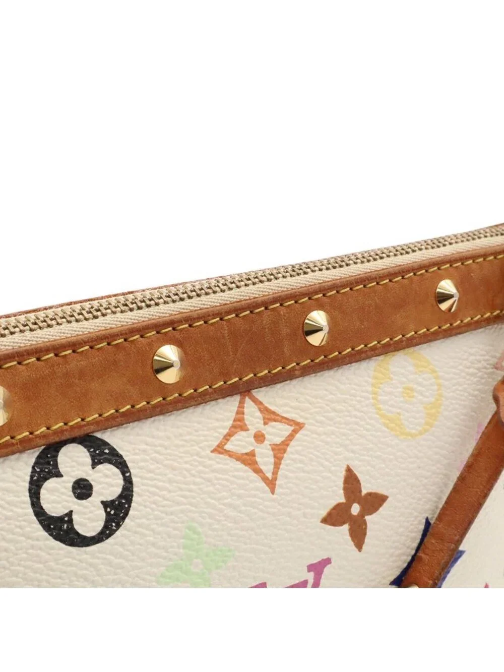Louis Vuitton Monogram Multicolor Pochette Soir Pouch Party Blanc White